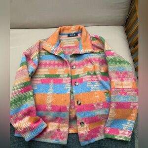 Blue B Collection Aztec women’s button up shacket.